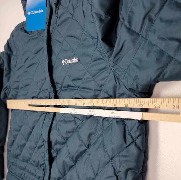 Columbia Copper Crest Novelty Quilted Puffer Insulated Jacket Women L Green New - Picture 8 of 10